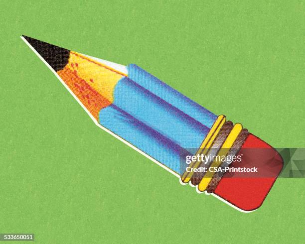 sharp pencil - eraser stock illustrations