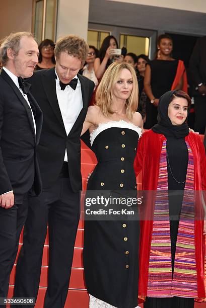 Jury members Arnaud Desplechin, Laszlo Nemes, Vanessa Paradis and Katayoon Shahabi attend the Closing Ceremony of the 69th annual Cannes Film...