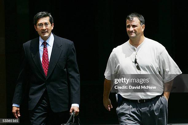 Washington lobbyist Jack Abramoff leaves court with his attorney Antonio Pacheco at the Edward R. Roybal Federal Building after being released on...