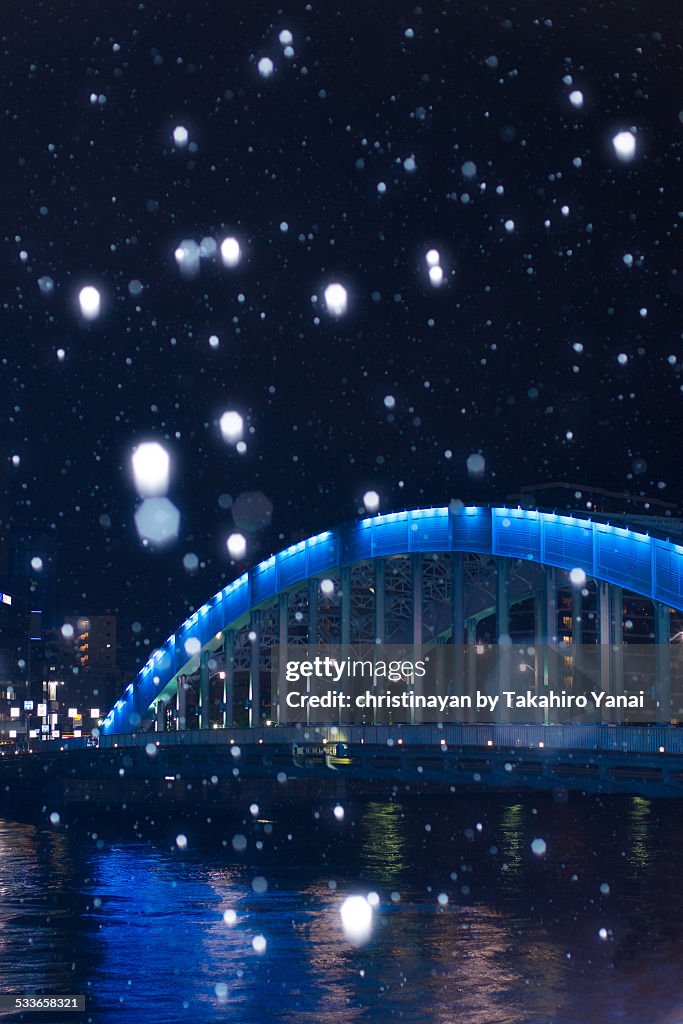 Eitaibashi Bridge in winter