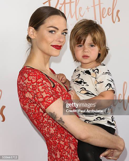 Actress Jaime King with he Son James Knight Newman attend the launch of "Bottle And Heels" charity event on May 22, 2016 in Los Angeles, California.