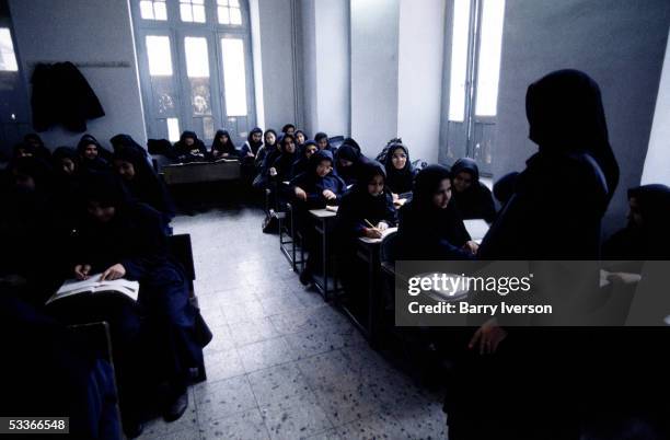 Young women studying at a secondary girl's school.