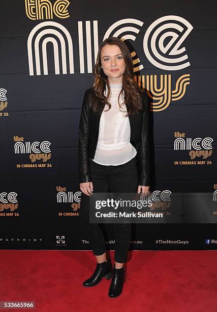 Philippa Northeast arrives ahead of The Nice Guys Sydney Premiere at Event Cinemas George Street on May 23, 2016 in Sydney, Australia.