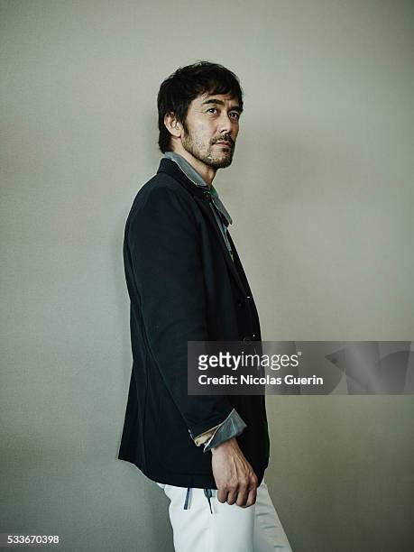 Actor Hiroshi Abe is photographed for Self Assignment on May 18, 2016 in Cannes, France.