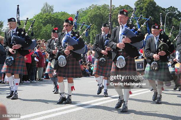 great highland bagpipe - bagpipe stock pictures, royalty-free photos & images