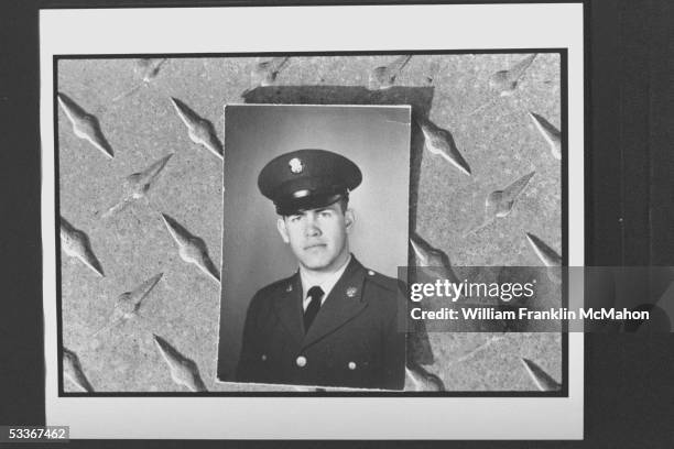 Photo of Natl Guardsman Leon "Buck" Smith in uniform; he was indicted for firing on Kent State University students during anti-war demo. In which 4...