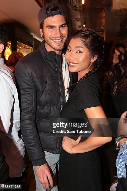 Justin Lacko and Lee Chan attend the Eat'aliano by Pino Italian Feast launch on May 23, 2016 in Melbourne, Australia.
