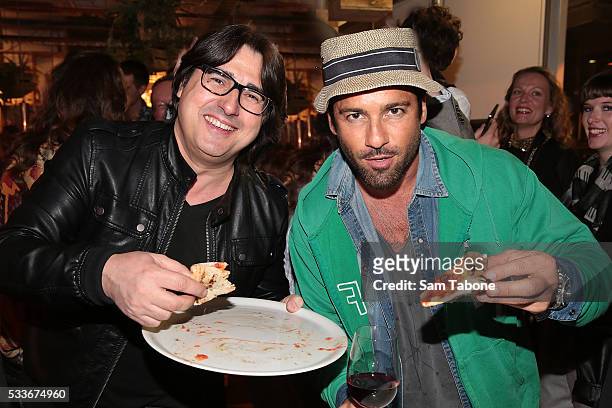 Nick Giannopoulos and Alex Dimitriades attend the Eat'aliano by Pino Italian Feast launch on May 23, 2016 in Melbourne, Australia.