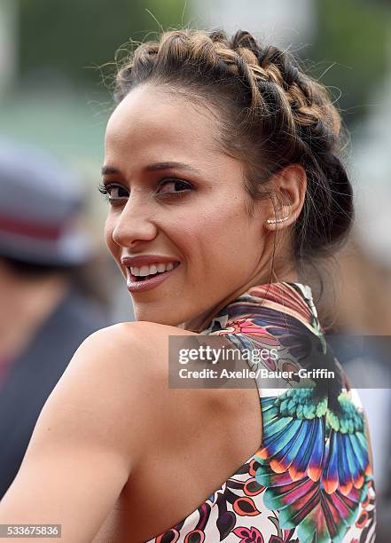 Actress Dania Ramirez arrives at the premiere of Sony Pictures' 'The Angry Birds Movie' at Regency Village Theatre on May 7, 2016 in Westwood,...