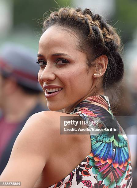 Actress Dania Ramirez arrives at the premiere of Sony Pictures' 'The Angry Birds Movie' at Regency Village Theatre on May 7, 2016 in Westwood,...