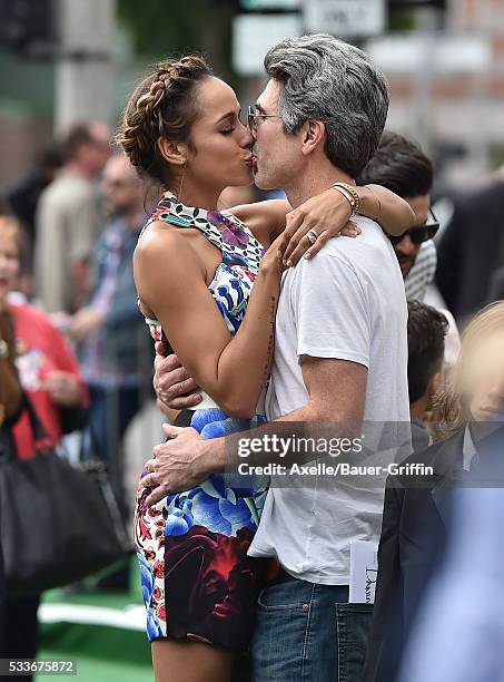 Actress Dania Ramirez and Bev Land arrive at the premiere of Sony Pictures' 'The Angry Birds Movie' at Regency Village Theatre on May 7, 2016 in...