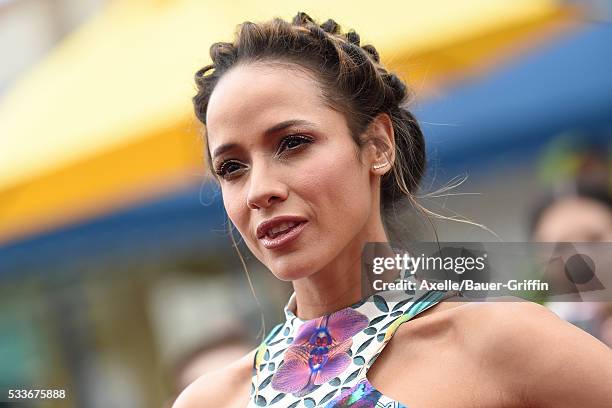 Actress Dania Ramirez arrives at the premiere of Sony Pictures' 'The Angry Birds Movie' at Regency Village Theatre on May 7, 2016 in Westwood,...