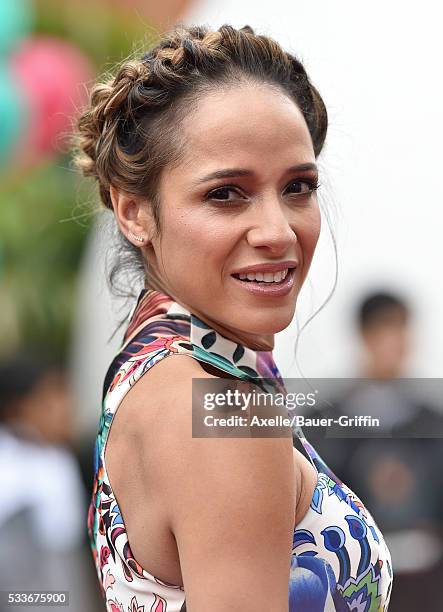 Actress Dania Ramirez arrives at the premiere of Sony Pictures' 'The Angry Birds Movie' at Regency Village Theatre on May 7, 2016 in Westwood,...