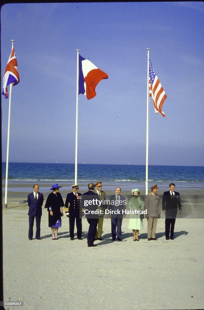 (L-R) Pierre Trudeau, Queen Beatrix , King Olav V,