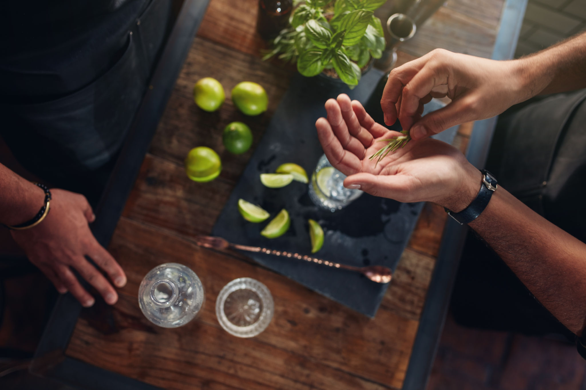 bartender fresh ingredients