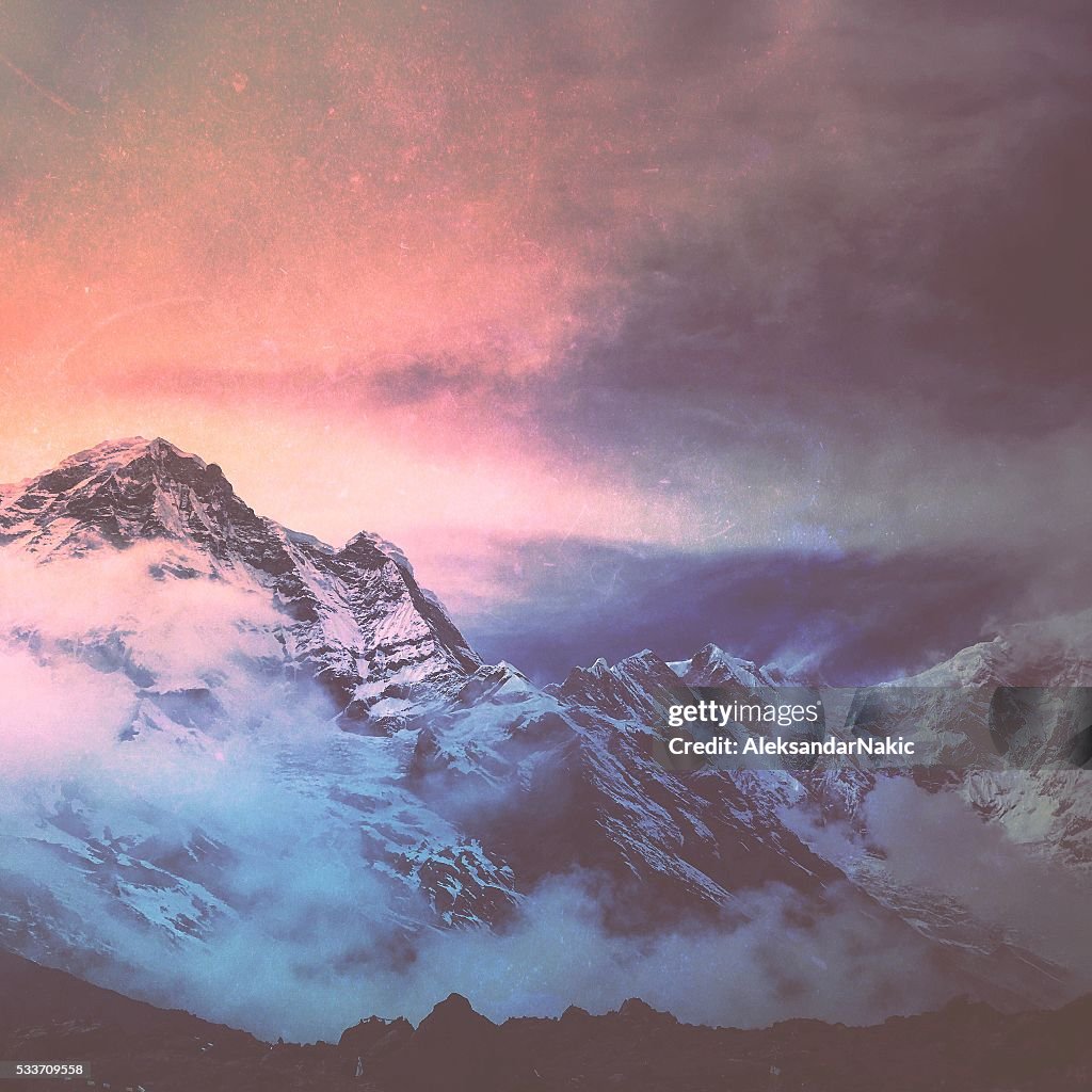 Mountain tops of Himalayas