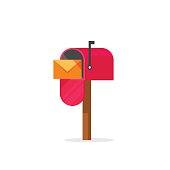 Mailbox vector illustration isolated, post office box