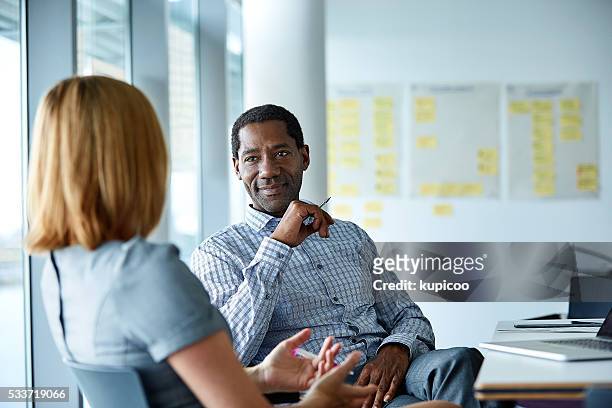 they enjoy a great working relationship - listening stock pictures, royalty-free photos & images