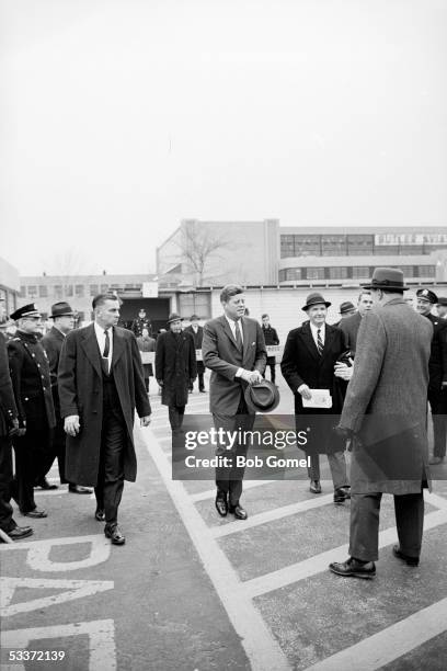 President John F. Kennedy meeting builder Robert Moses .