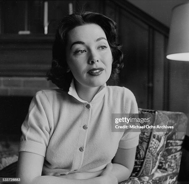 Actress Barbara Rush poses at home in Los Angeles,CA.