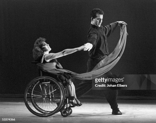 Dancer Todd Goodman in performance of Gypsy with Mary Verdi-Fletcher , founder of 13-year-old integrated dance company known as Cleveland Ballet...