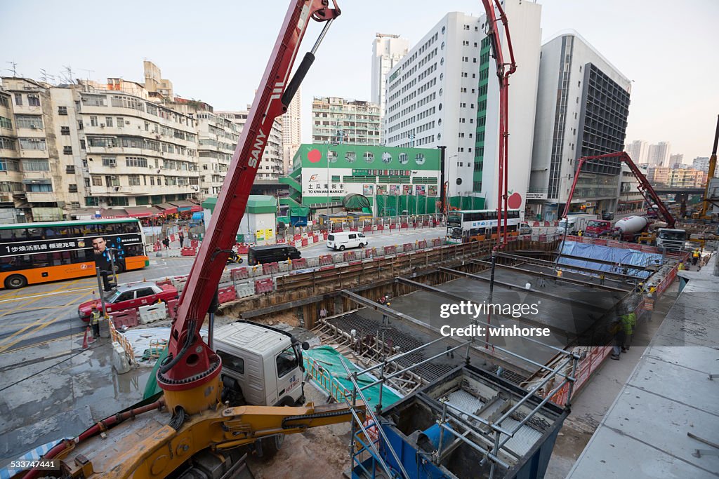 Shatin enlace de sitio de construcción en el centro en Hong Kong