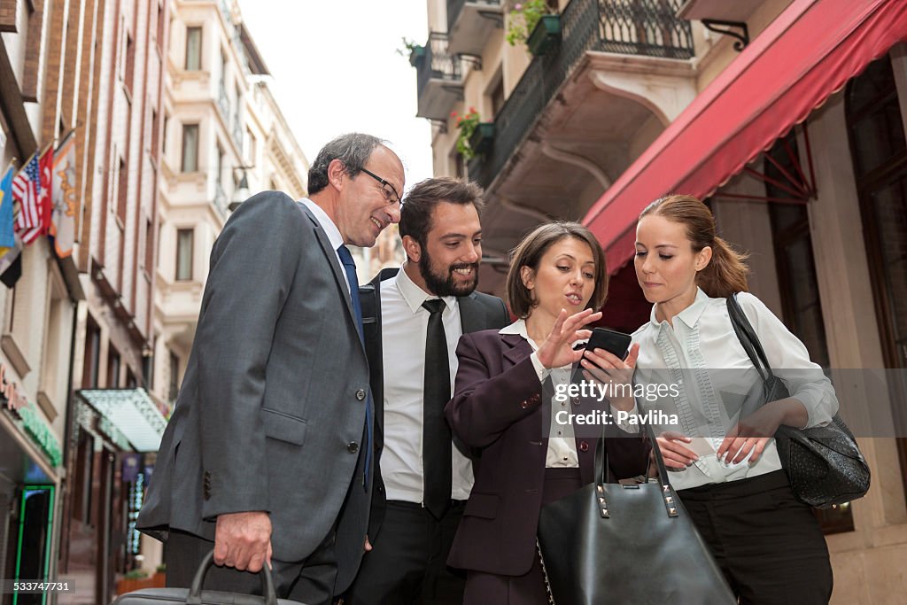 Satisfied Business People in Beyoglu Streets, Istanbul, Turkey