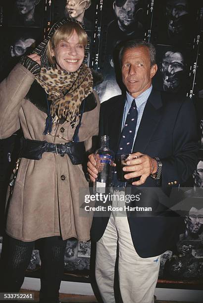 American artist, photographer, and writer Peter Beard and German model Veruschka at Beard's birthday party being held at his gallery 'Time is Always...