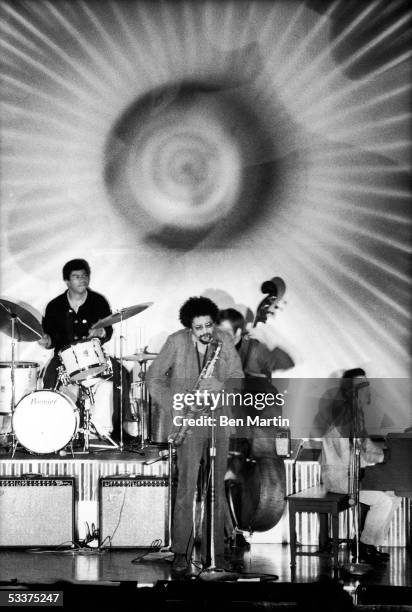 Jazz musician Charles Lloyd and his Quartet performing at the Fillmore Auditorium.