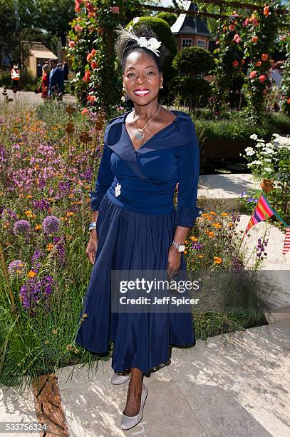 Floella Benjamin attends Chelsea Flower Show press day at Royal Hospital Chelsea on May 23, 2016 in London, England.