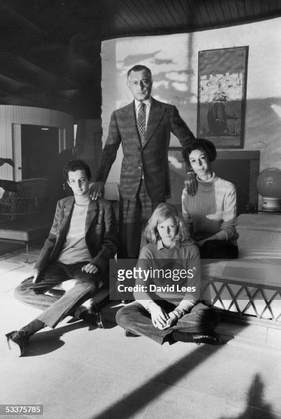 Giovanni Agnelli, head of the family which owns the Fiat Group, with his family at Villa Bona.