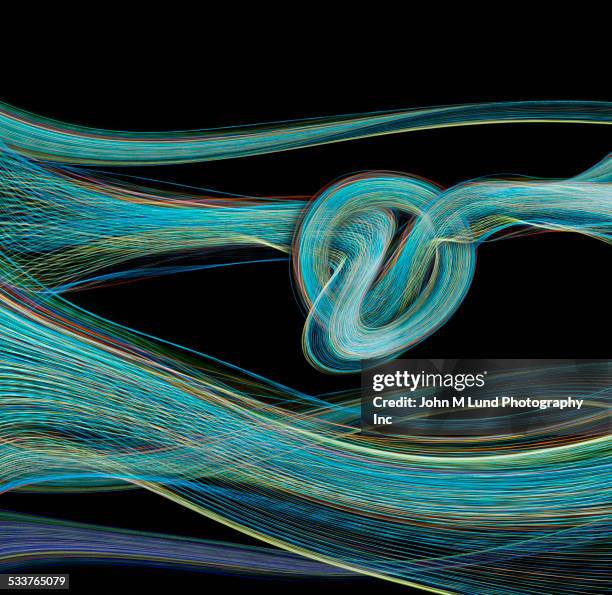 close up of knotted light trails - tied knot - fotografias e filmes do acervo