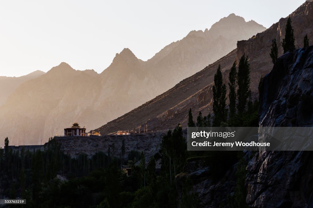 Residence of Dalai Lama in mountain valley, Dau Hanu, Ladakh, India