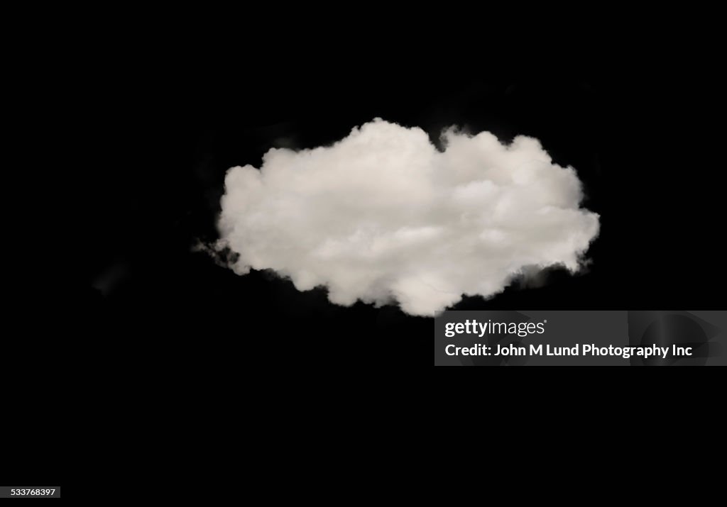 Close up of white cloud in dark sky