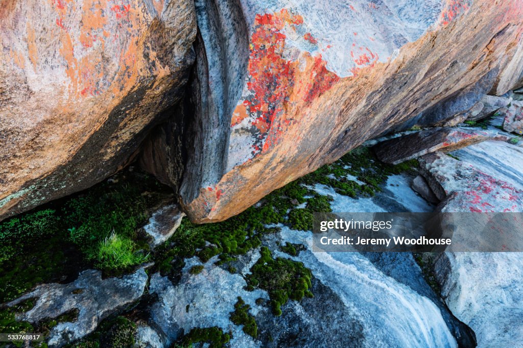 Close up of colorful rock formations