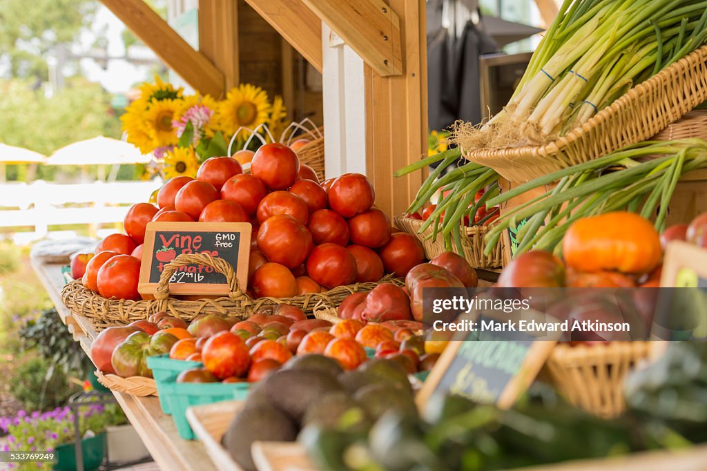 Produce at farmers market