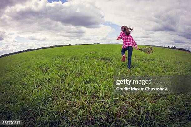 Running In Field 204 Fisheye Field Of Flowers Stock Photos, High-Res Pictures, and ...