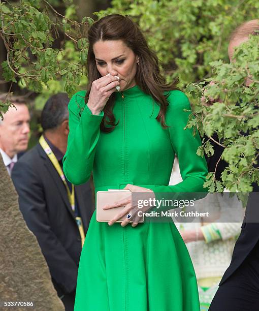 Catherine, Duchess of Cambridge attends Chelsea Flower Show press day at Royal Hospital Chelsea on May 23, 2016 in London, England. The prestigious...