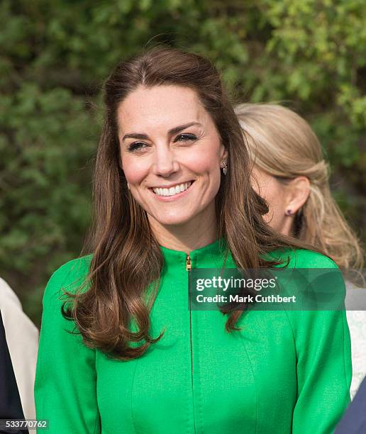 Catherine, Duchess of Cambridge attends Chelsea Flower Show press day at Royal Hospital Chelsea on May 23, 2016 in London, England. The prestigious...