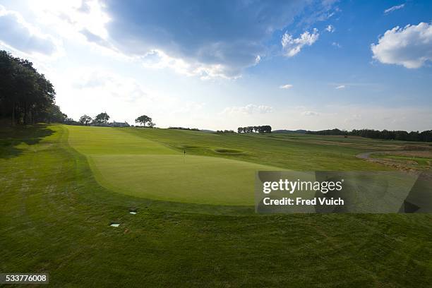 General view of the par 4 First hole at 2016 U.S. Open site Oakmont Country Club on September 8, 2015 in Oakmont, Pennsylvania.