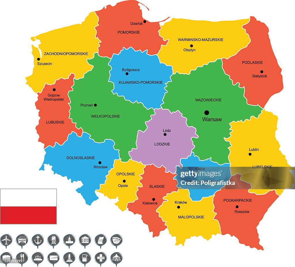 Detailed Vector Map of Poland