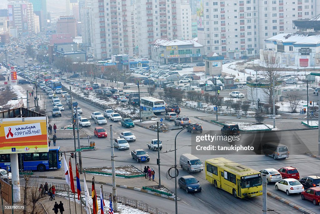 Traffic in Ulaanbaatar