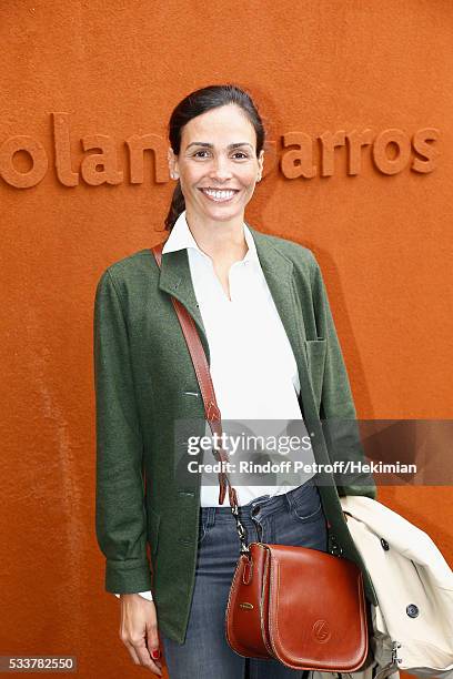 Ines Sastre attends the 2016 French Tennis Open - Day Two at Roland Garros on May 23, 2016 in Paris, France.