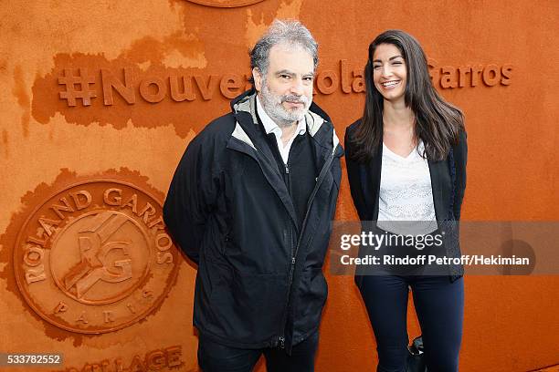 Raphael Mezrahi and guest attend the 2016 French Tennis Open - Day Two at Roland Garros on May 23, 2016 in Paris, France.