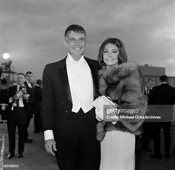 Actor George Peppard and wife actress Elizabeth Ashley attend an event in Los Angeles,CA.