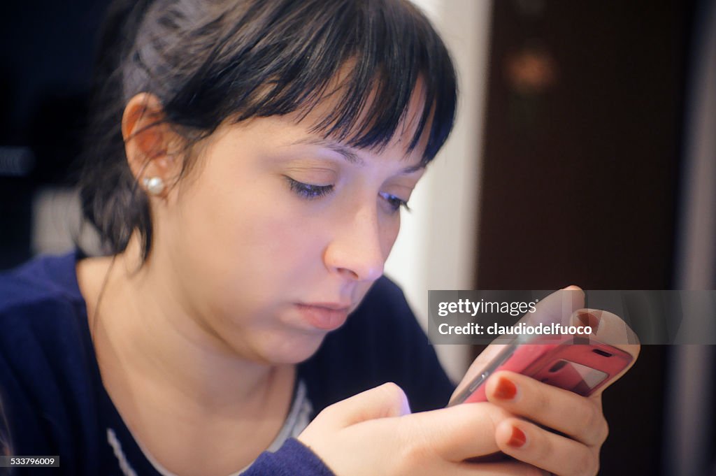 A girl texting