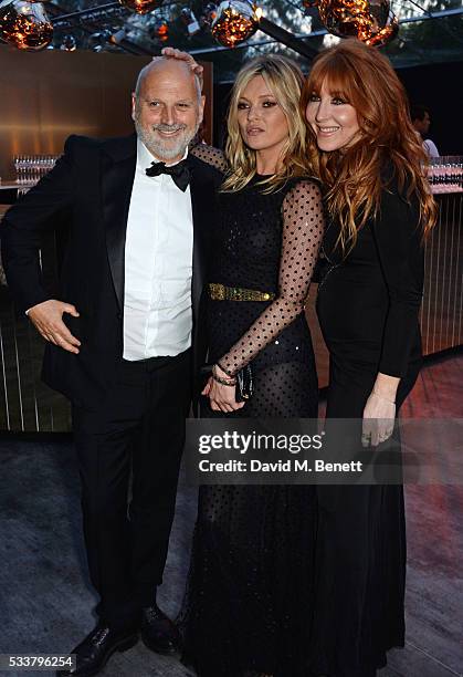 Sam McKnight, Kate Moss and Charlotte Tilbury attend British Vogue's Centenary gala dinner at Kensington Gardens on May 23, 2016 in London, England.