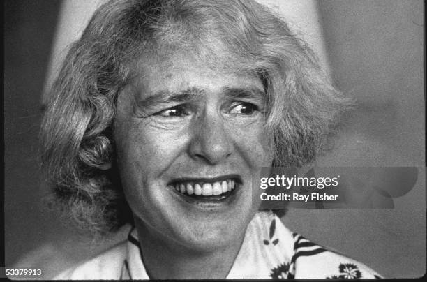 Photographer Margaret Bourke-White during an interview.