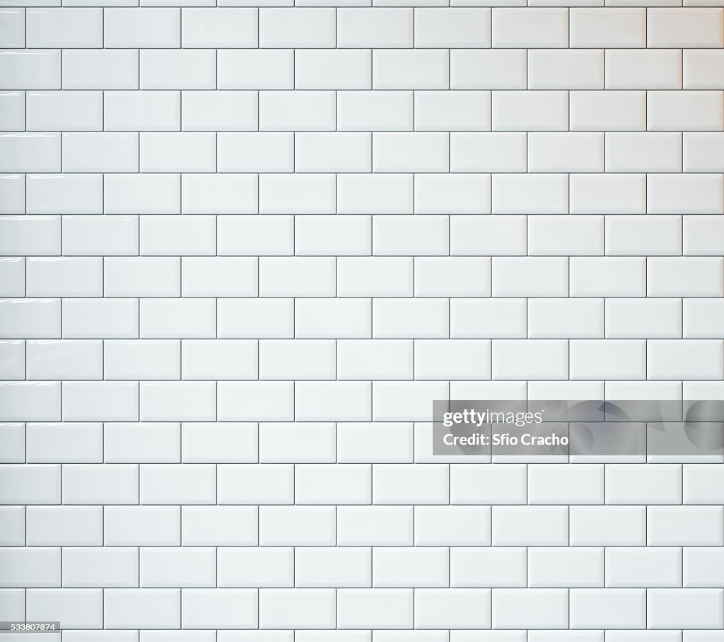 White vintage tiles background