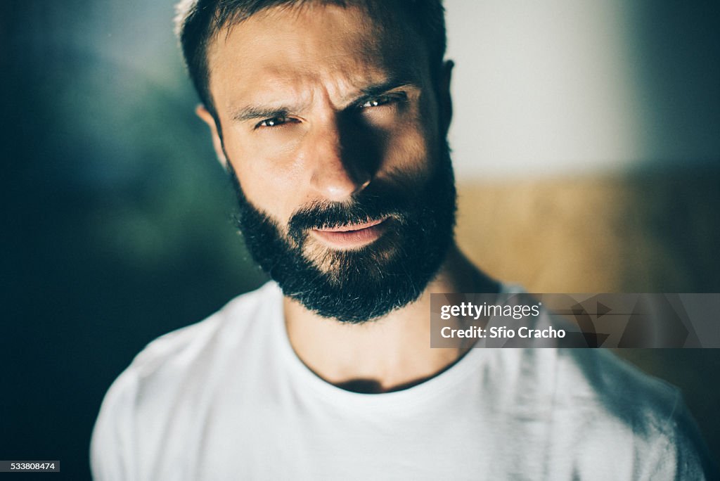 Portrait of bearded man